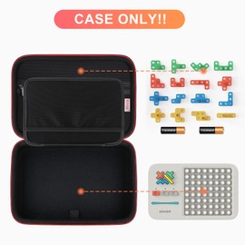 BOVKE Carrying Case for GiiKER Super Blocks Pattern Matching Puzzle Games, GiiKER Brain Teaser Toys Super Blocks Storage Bag for Kids Teens, Mesh Pocket for Extra Puzzles and Accessories, Black+Black