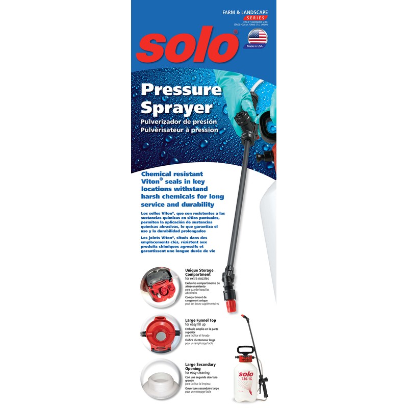 Solo 430-1G 1-Gallon Handheld Farm and Garden Sprayer, with Shut-off