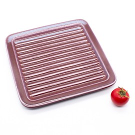 Toast plate that you will want to keep at hand all the time, 6.9 x 6.9 x 6.9 x 0.6 inches (17.6 x 17.6 x 1.5 cm), Purple Mino Ware, The waves on the surface allow steam to escape and enjoy a crisp and