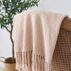 BOURINA Chenille Throw Blanket with Decorative Fringe for Couch Sofa
