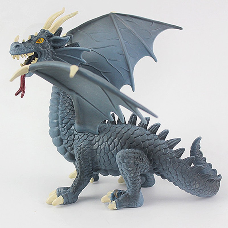 Dragon Model Figure Blue Plastic Vivid Cute Style Educational Dragon