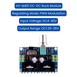 LAOMAO DC-DC Buck Converter 4-40V to 1.25-36V 8A Adjustable Voltage Regulator PWM Voltage Regulator Power Module for LED Electronic Devices Fan Electronic DIY