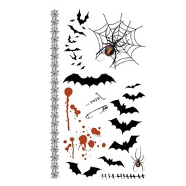 MapofBeauty 2 pcs Tattoos Bat Spider Temporary Waterproof Tattoo Sticker