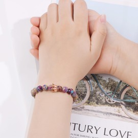 JoycuFF Gifts for Mom from Daughter Son, Mom Birthday Mother's Day Unique Natural Beads Jewelry Colorful Imperial Jasper Beads Bracelets for Women