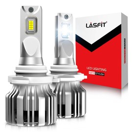 LASFIT HB3/9005 LED Headlight Bulb, 600% Super Brightness LED Headlamp with Cooling Fan, 6000K Cool White Plug and Play Non-Polarity, IP68 Waterproof, Pack of 2