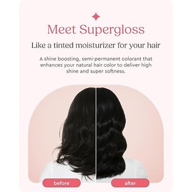 Glaze Supergloss Color Conditioning Gloss With Dispensing Pump – Hydrating Semi-Permanent Color Hair Gloss & Shine Boost – For Dark Brown Hair to Black Hair – 6.4 Fl Oz - Luminous Licorice