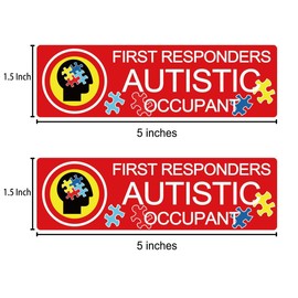 Autistic Occupant Car Sticker Autism Awareness Accessories 1.5 x 5 Inch - Autistic Occupant in Vehicle Vinyl Sticker Child Safety Decal Bumper Car Sign Autistic Occupant on Board Stickers 12 Pack