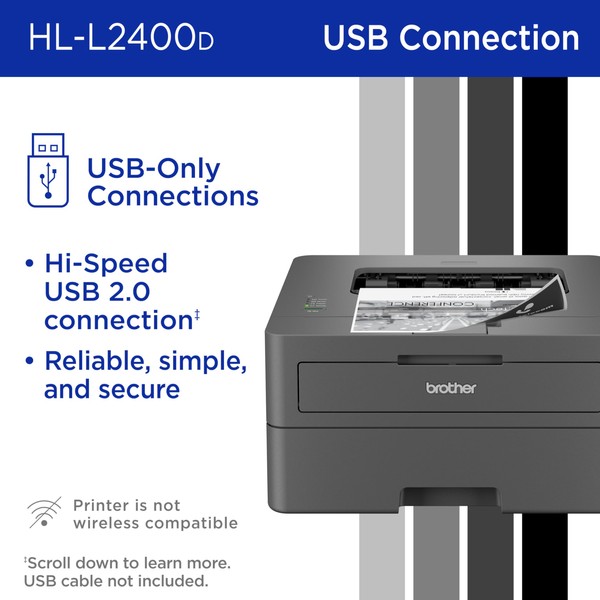 Brother Brother HL-L2400D Compact Monochrome Laser Printer with Duplex Printing,