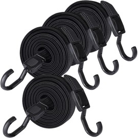 Fifod Cargo Rubber Bands, Set of 4, Bicycle Fastening Belt, 6.6 ft (2 m), High Tensile, Adjustable, Elastic Cords, Luggage Fastening Straps, Fall Prevention, Camping, Cargo Securing