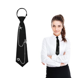 Hyxodjy Women's JK Uniform Tie Adjustable Tie Black Tie Women's Long Tie Adjustable Uniform Ties for Graduations, Business, Weddings, Cosplay, black