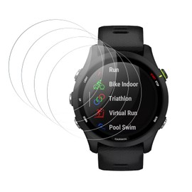 (4 Pack) Screen Protector Glass for Garmin Forerunner 255/255 music,9H Hardness, Anti-Shatter, No-Bubble, Scratch Resistant, Cristal Para