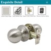 Probrico Round Passage Door Knobs Interior Hall/Closet Door Handles Brushed