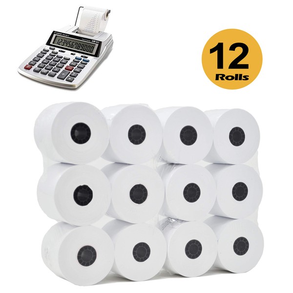 BuyRegisterRolls (12 Rolls) 2 1/4 x 150 ft White Adding Machine Tape Paper Rolls Premium One Ply Register / Adding Machine / Calculator Paper Rolls Printing Calculator 10 Key