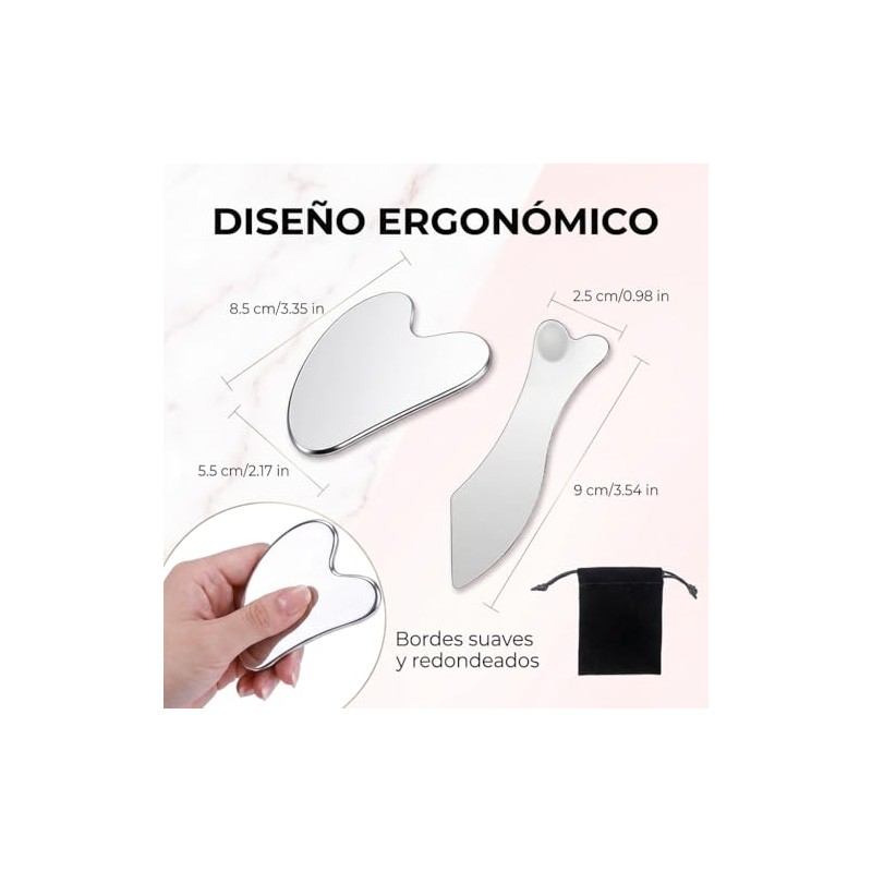 Massager 2 Piezas 2Pzs Herramienta Facial Acero | 2 piezas,