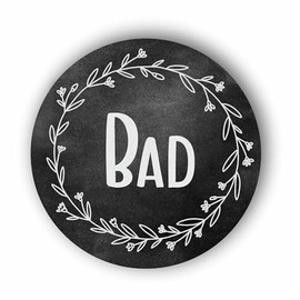 Round Door Sign Diameter 15 cm Wreath Chalk Board Vintage Toilet UV Print Made in Germany (Bath)