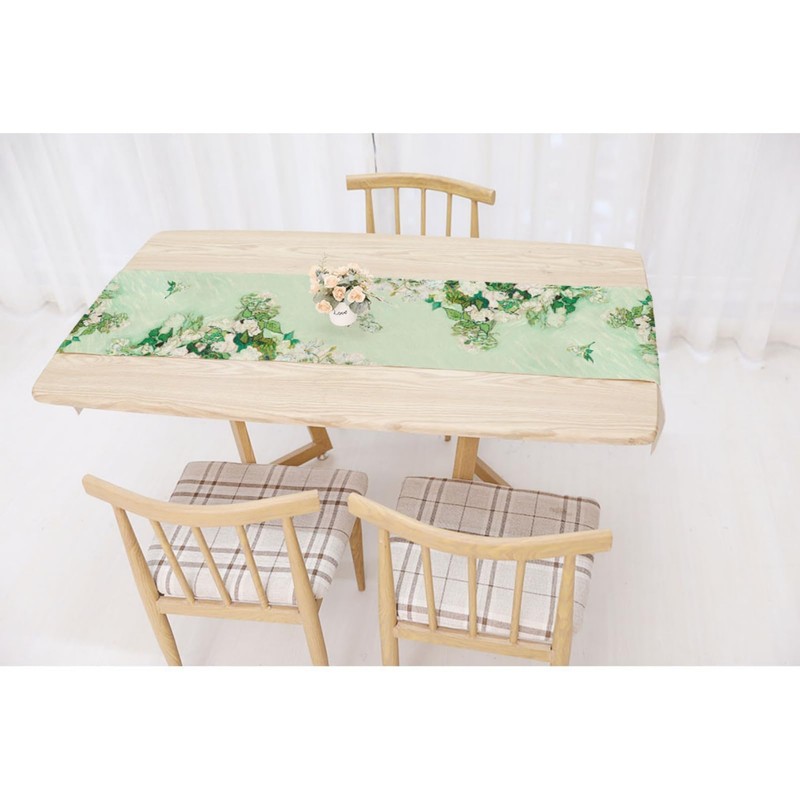 LOZULO Modern Spring Van Gogh Rose Table Runner, Summer Seasonal