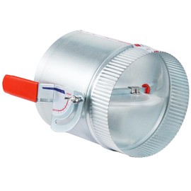 6 Inch HVAC Duct Backdraft Damper, Galvanized Iron Manual Volume Damper with Sleeve, Adjustable Airflow Control for Range Hoods, Fans, Pellet Stove Pipes, Dryer Vents (1 Pc)