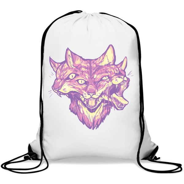 Feral Mutant Cat Kitten Sketch Art Rabid Gym Sack Casual