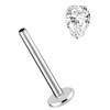 Titanium Labret Stud 1.2 mm with Internal Thread and Stone