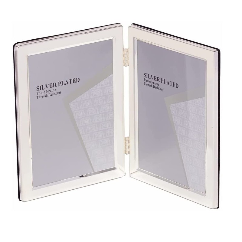 6 x 8-inch Silver Flat Edge DOUBLE PORTRAIT Photo Frames