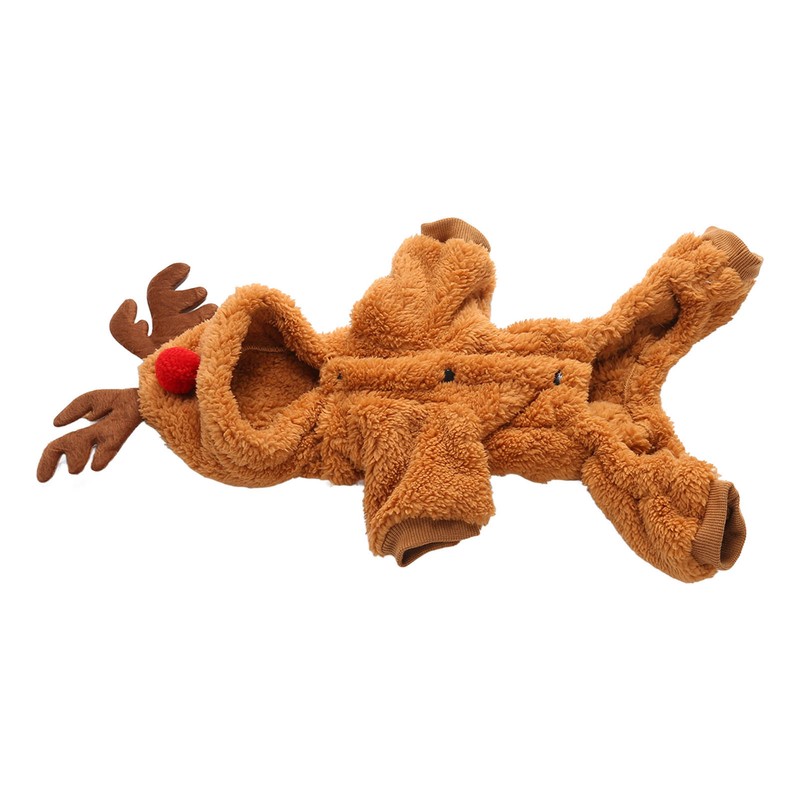 Reindeer Dog Hoodie Interesting Soft Warm Dogs Winter Pajamas for