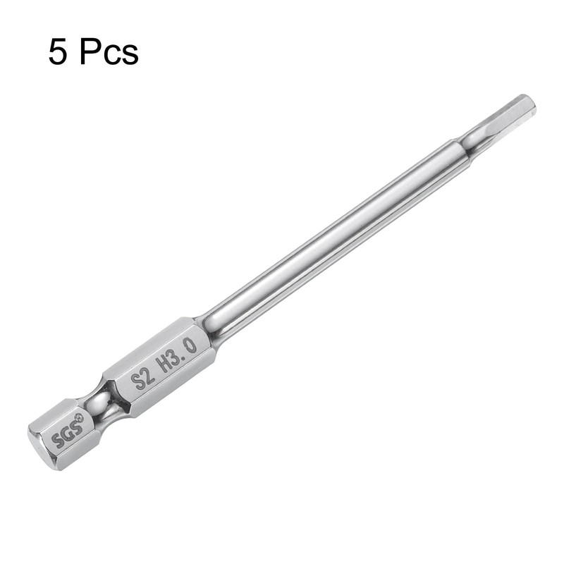 sourcing map 5pcs Hex Head Wrench Drill Bit 3mm (H3)