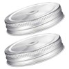 Set of 2 Mason Jar Screw Lids Made of Stainless
