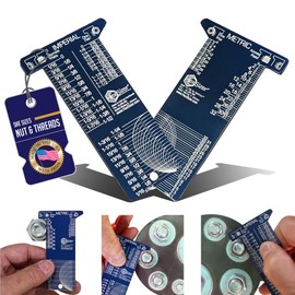 HexSizer Inch & Metric Hex Nut and Bolt Size Gauge Tool – Compact, Durable Aluminum Gauge for Measuring SAE & Metric Fasteners, Nuts, Studs, and Bolts in Imperial & Metric Units.