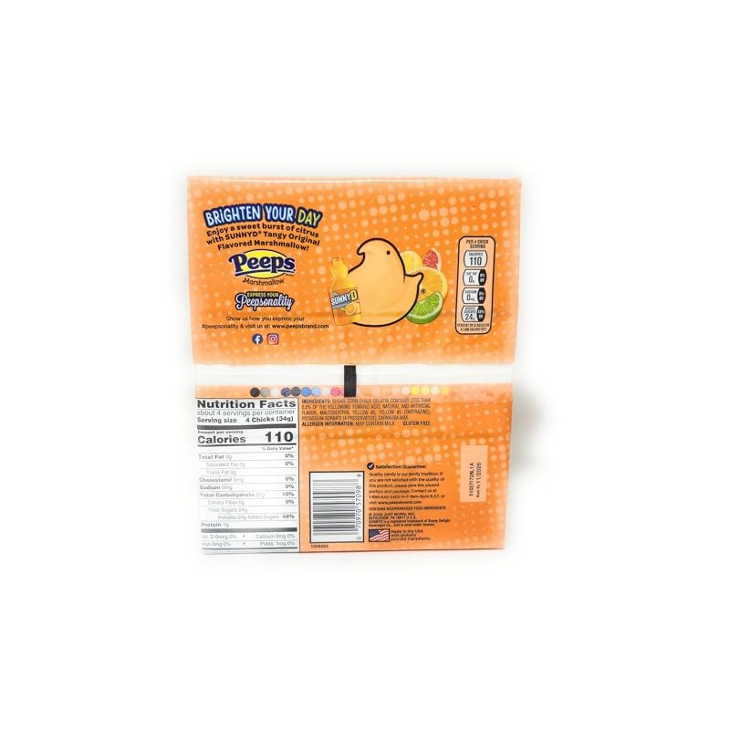 Sunny D Delight Flavored Marshmallow Peeps - 15 chicks