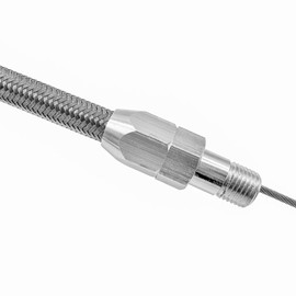 HAHAHA 1/4" NPT（20IN） Dipstick Compatible with Universal Engine Oil Dipstick Flexible Stainless Pan Entry 1/4" NPT Compatible with Chevy Ford (Silver)