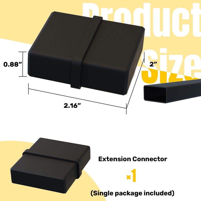 Dawn Railing 1 Pack Handrail Connector 1"x2" Aluminum Alloy Extension