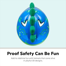 Schwinn Bike Helmet for Infant Toddler Kids in 3D Character Design, Lightweight, Infant Size For Boys and Girls Age Up 3 Year Old, Suggested Fit X-Small (44 - 50cm), Stegosaurus