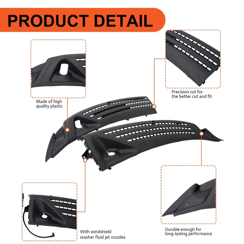 ECOTRIC Windshield Wiper Cowl Cover Panel Compatible with 2004-2008 Ford