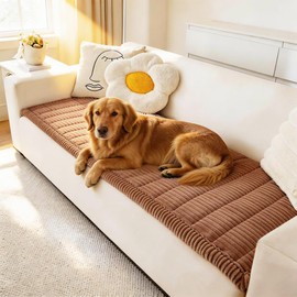 Awjcsv Couch Cover for Dogs Washable, Fuzzy Pet Couch Covers for 3 Cushion Sofa Pet Friendly, Non Slip Sofa Cover (Dark Brown, 27.6" x 59"/70 x 150cm)