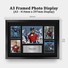 HWC Trading John Cena Peacemaker Gifts Printed Signed Autograph Picture Display for Movie Memorabilia Fans - A3 Framed