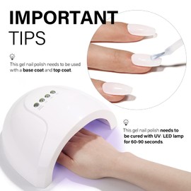 TOMICCA Milky White Gel Nail Polish-15ml Natural Gel Polish French Nail Design UV LED Gel Milky Jelly Gel Nail Polish Transparent White Soak Off Gel Polish Nail Art Gel