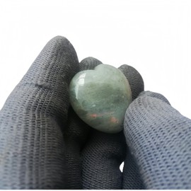 Sunshcat 4 Pcs Natural Moonstone Pocket Palm Thumb Crystal Heart Love Worry Stones,1 Inches Reiki Balancing Crystal and Healing Stones