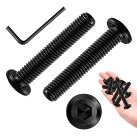 Marysino - 20 tornillos M8 M8 x 45 mm, tornillos M8 M8 tornillos métricos, tornillos de acero inoxidable 304, pernos de óxido negro M8 x 1.25