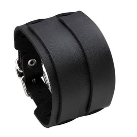 MILAKOO Black Punk Leather Armband - Spike Studded Rivet Punk Rock Armband - Adjustable, Base Metal