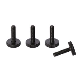 PrecisionGeek Blackened Steel M5 x 20mm, Total lenght 24mm, Knurled Thumb Screws (Set of 4)