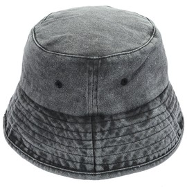 KYEYGWO Wide Brim Sun Hat for Men and Women, Washed Cotton Bucket Fishermen Hat for Outdoor Camping Hiking, Black