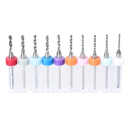 uxcell PCB Drill Bits 1.1mm-2.0mm Tungsten Carbide Rotary Tool Jewelry CNC Engraving Print Circuit Board Micro Drill Bits 1/8 Inch Shank 1 Set (10 Pcs)