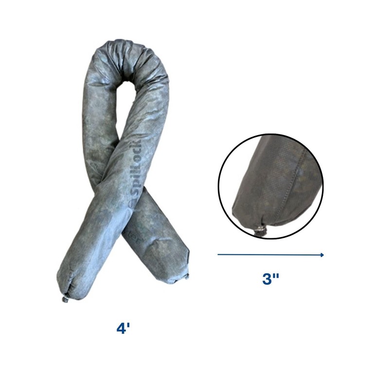 Spilfyter Premium Absorbent Sock with SpillLock Technology | 3" x