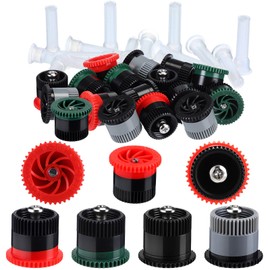 Honoson 16 Pcs Variable Arc Nozzle Radius High Efficiency Replacement Pop up Sprinkler Heads Compatible with Rainbird, Hunter, Orbit Pop-up Sprinklers(Red, Green, Black,10/12/15/17 Van)