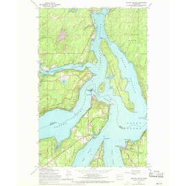 YellowMaps Squaxin Island WA topo map, 1:24000 Scale, 7.5 X 7.5 Minute, Historical, 1959, Updated 1970, 26.8 x 22 in - Tyvek