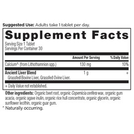 Ancient Nutrition Ancient Nutrition Organ Supplements, Once Daily Grass-Fed and Wild Organ Complex Capsules, Beef & Lamb Liver, Supports Healthy Blood, Gut, and Liver, 30 Ct