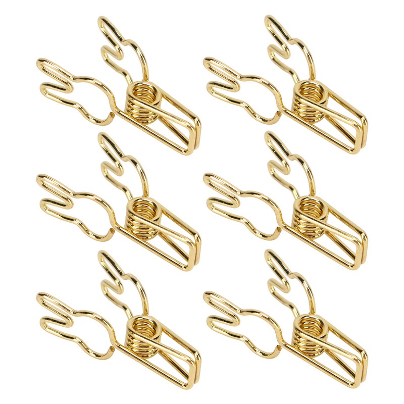 100pcs Binder Clips Cute Cartoon Rabbit Shape Metal Hollowed Long