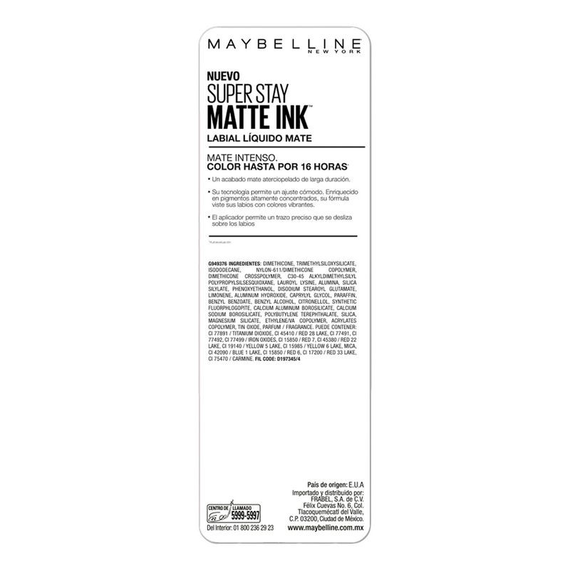 Labial Líquido Maybelline New York Super Stay Matte Ink Artist