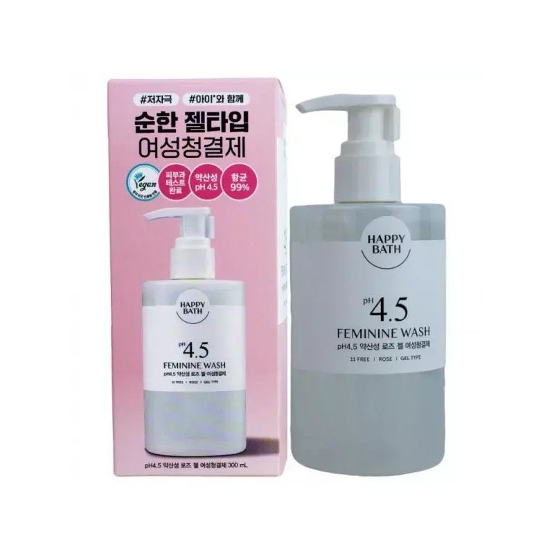 Happybath [해피바스] 피에이치4.5 약산성 로즈 젤 여성청결제 300ml [Happybus] pH4.5