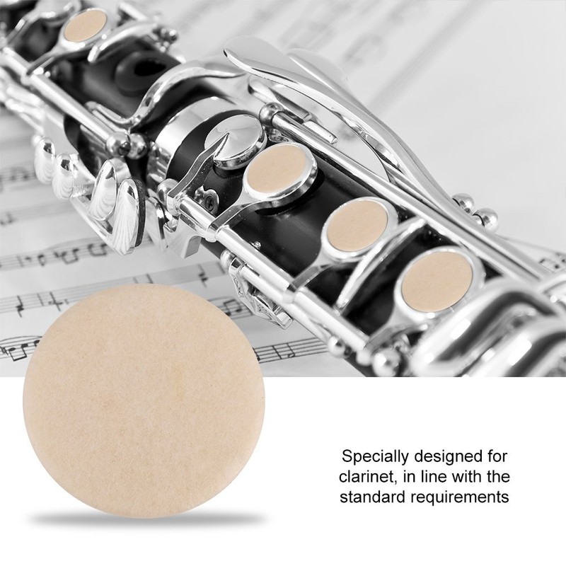 Clarinet Mouthpiece Patches Pads Cushion Beige Pack of 17